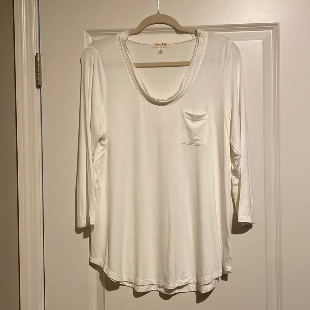 Madison Jules White 3/4 length tee